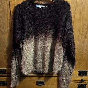 Cecico Women's Brown Gradient Fuzzy Sweater Size Large